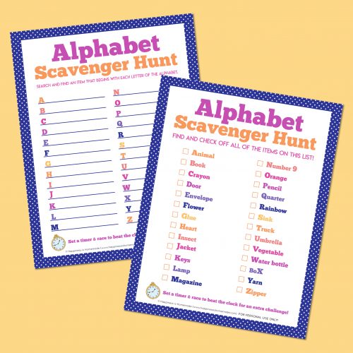 Printable Alphabet Scavenger Hunt - Happiness is Homemade