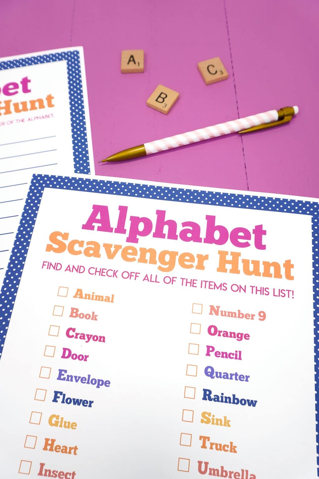 Printable Alphabet Scavenger Hunt - Happiness is Homemade