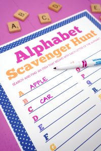 Printable Alphabet Scavenger Hunt - Happiness is Homemade