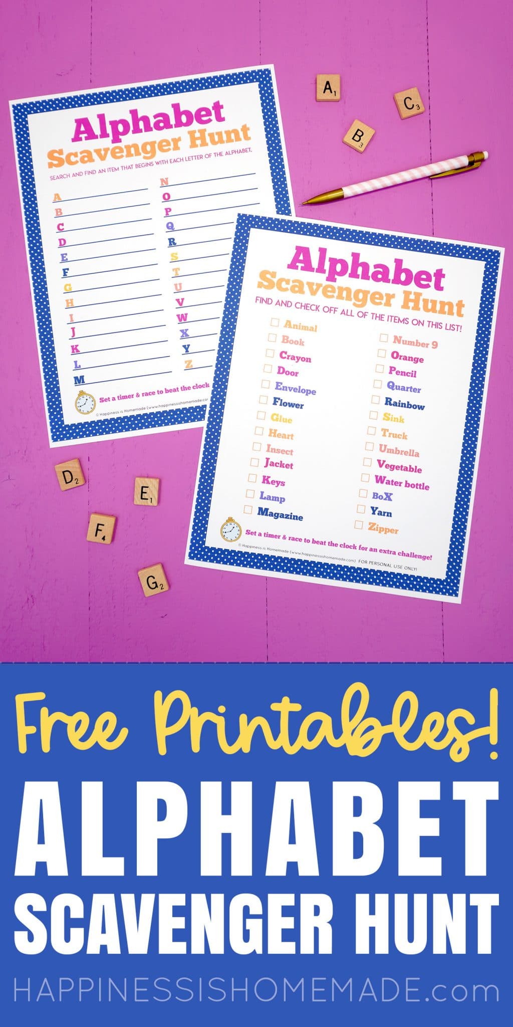 Printable Alphabet Scavenger Hunt - Happiness Is Homemade