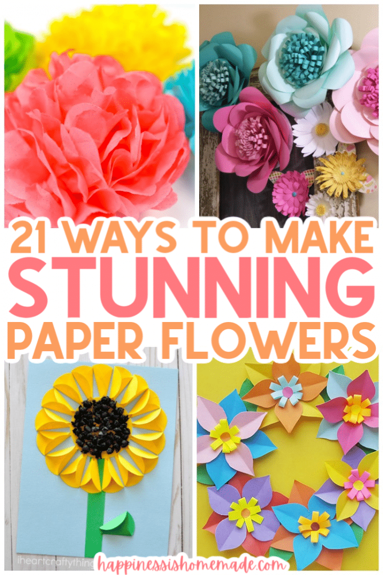 20+ Easy Paper Flower Crafts - Happiness is Homemade
