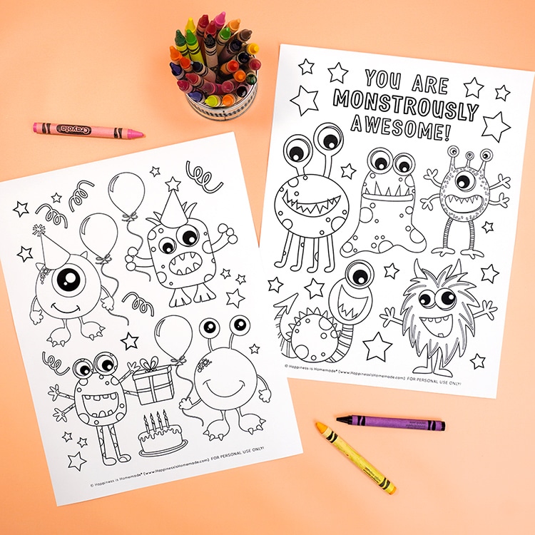 Monsters Coloring Book for Kids, Printable Coloring Pages for