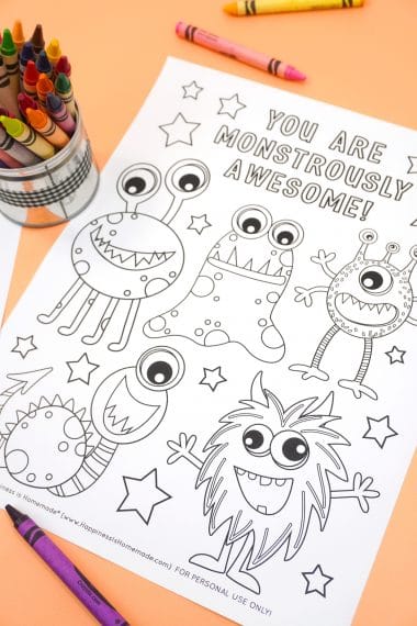 Monster Coloring Pages + Free Printables - Happiness is Homemade