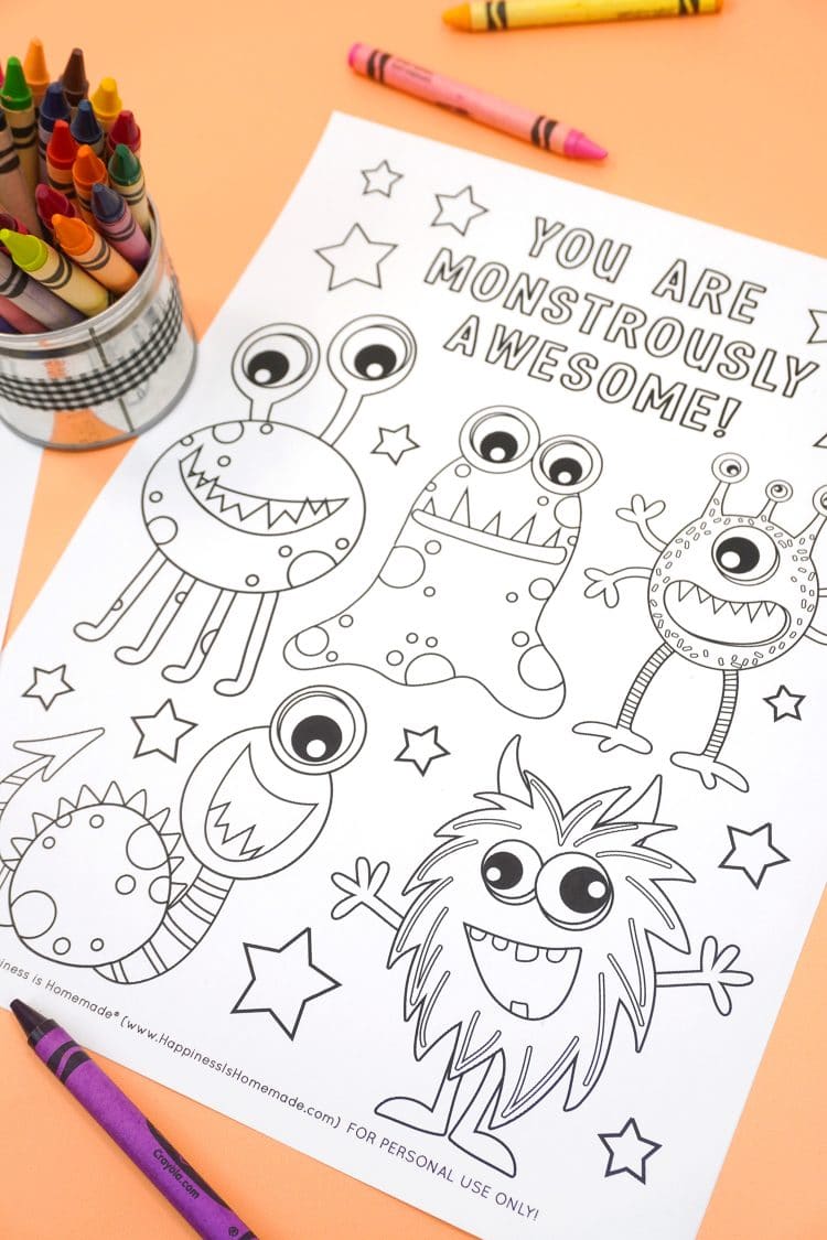 coloring pages of cute baby monsters