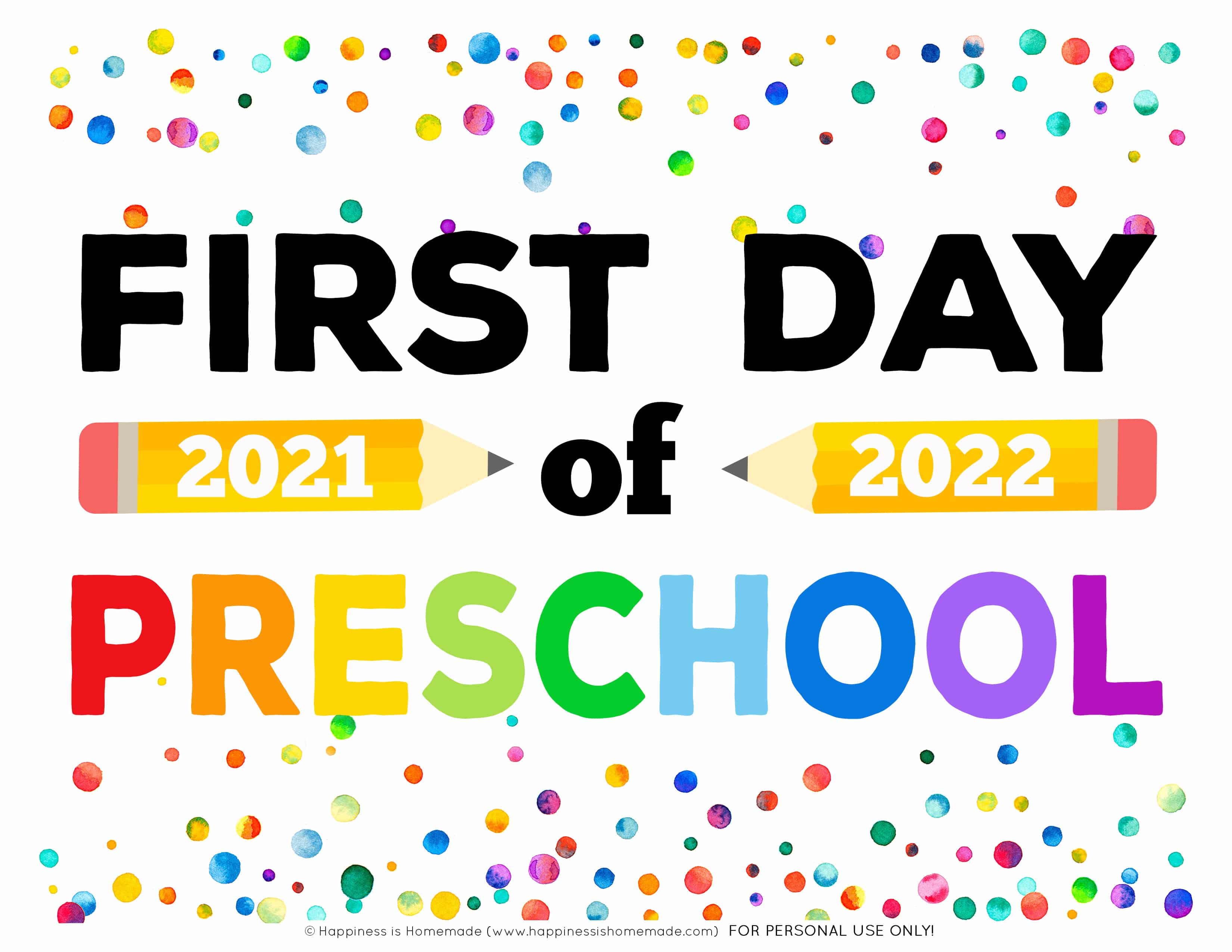 First Day Of Pre K Sign Free Printable