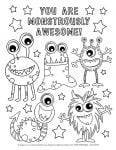 Monster Coloring Pages + Free Printables - Happiness Is Homemade