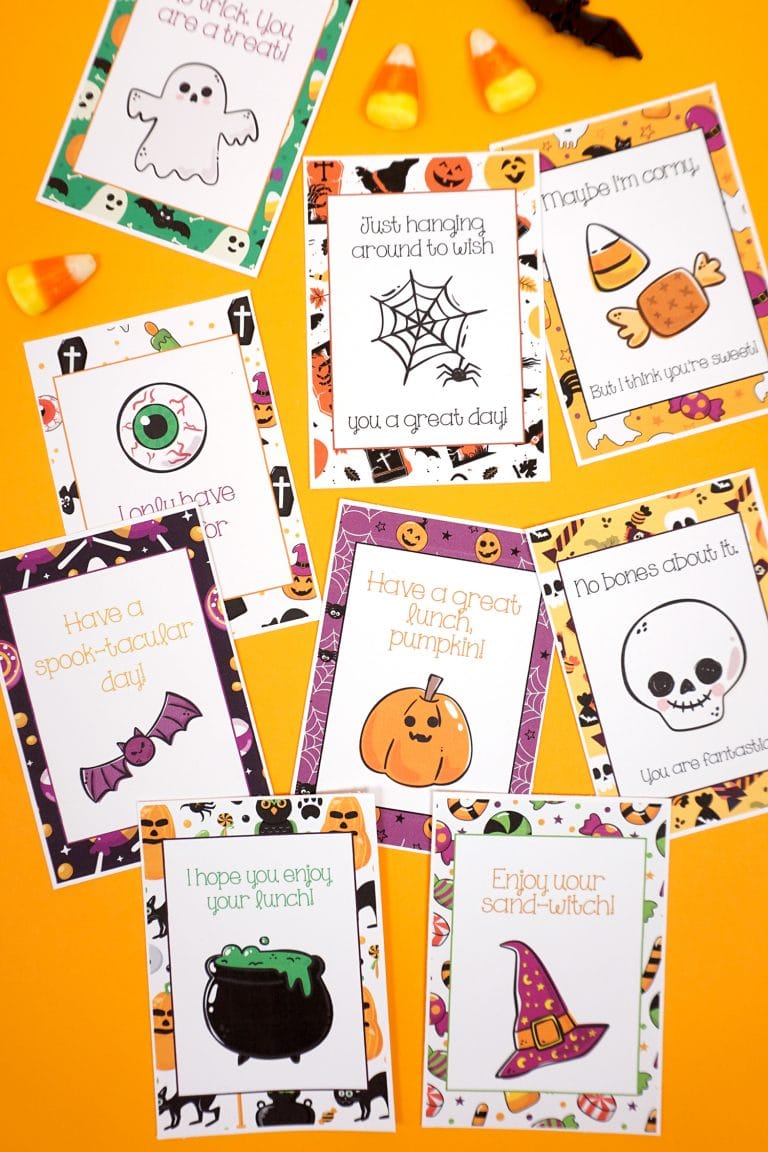 Printable Halloween Lunch Box Notes - Happiness is Homemade
