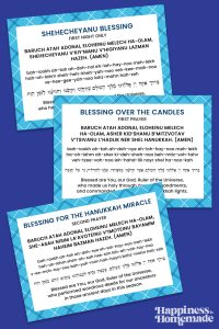 Hanukkah Blessings: Printable Hanukkah Prayer Cards - Happiness Is Homemade