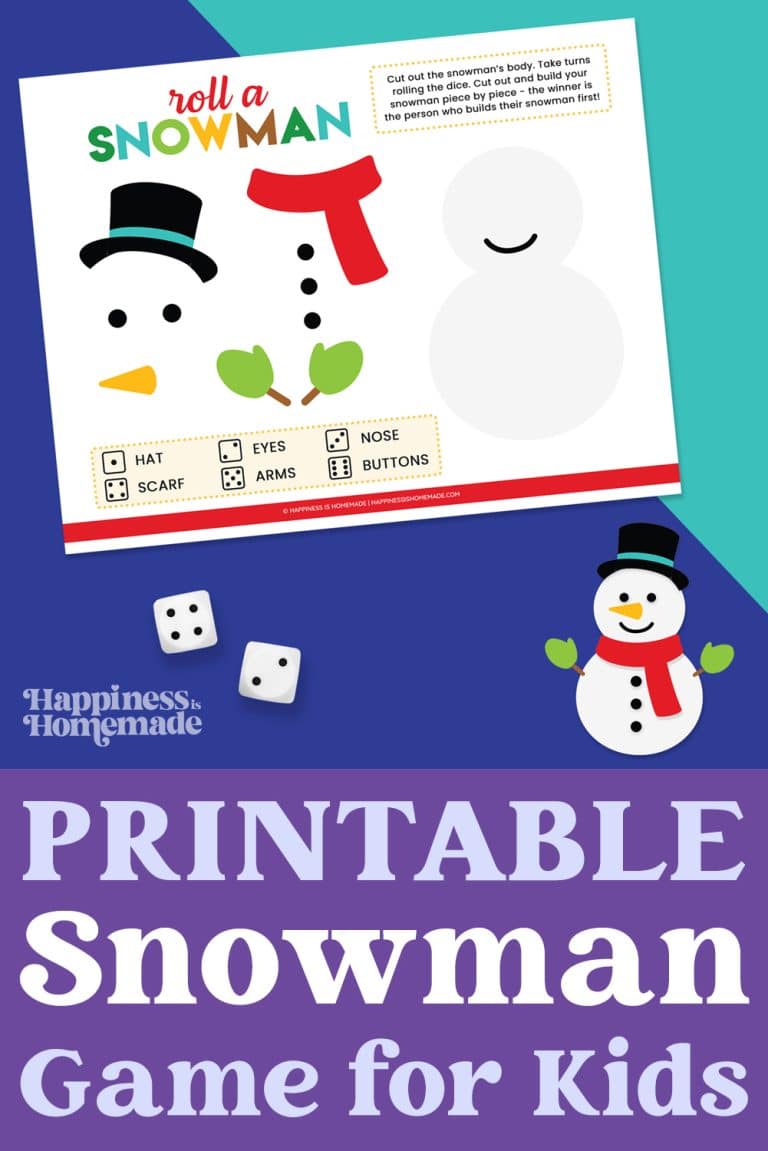 Printable Roll a Snowman Dice Game - Happiness is Homemade