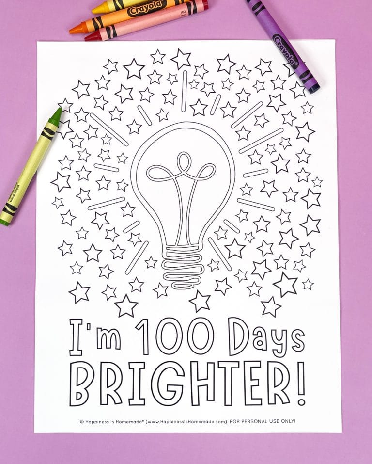 100 Days of School Coloring Pages + Printables - Happiness is Homemade