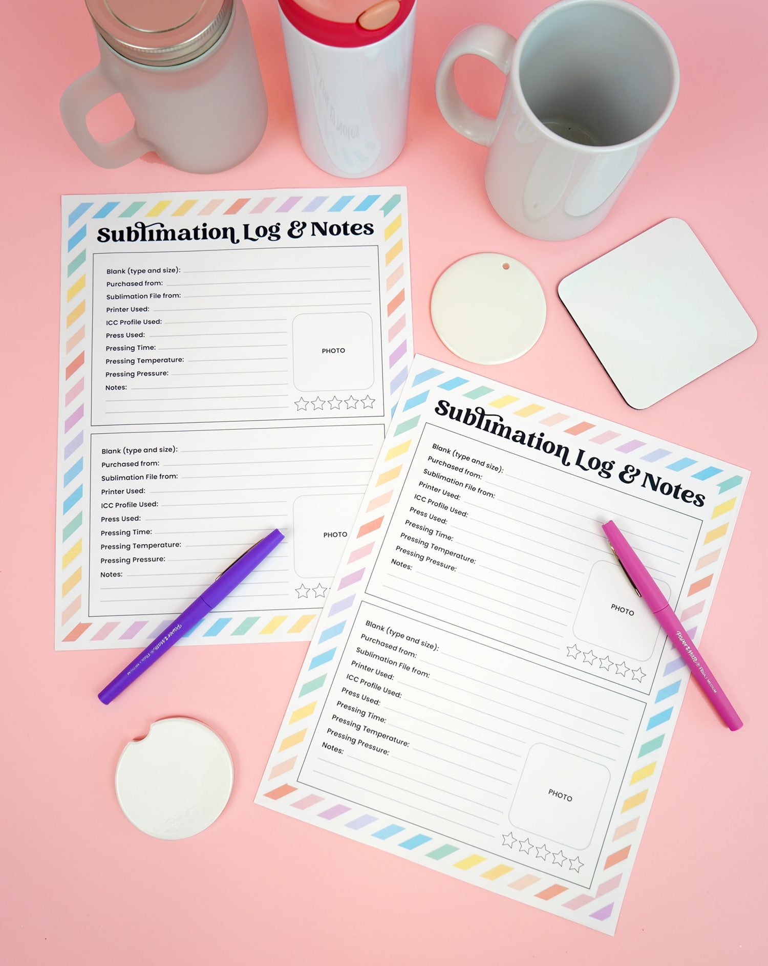 Free Printable Sublimation Log & Notes Record - Happiness is Homemade