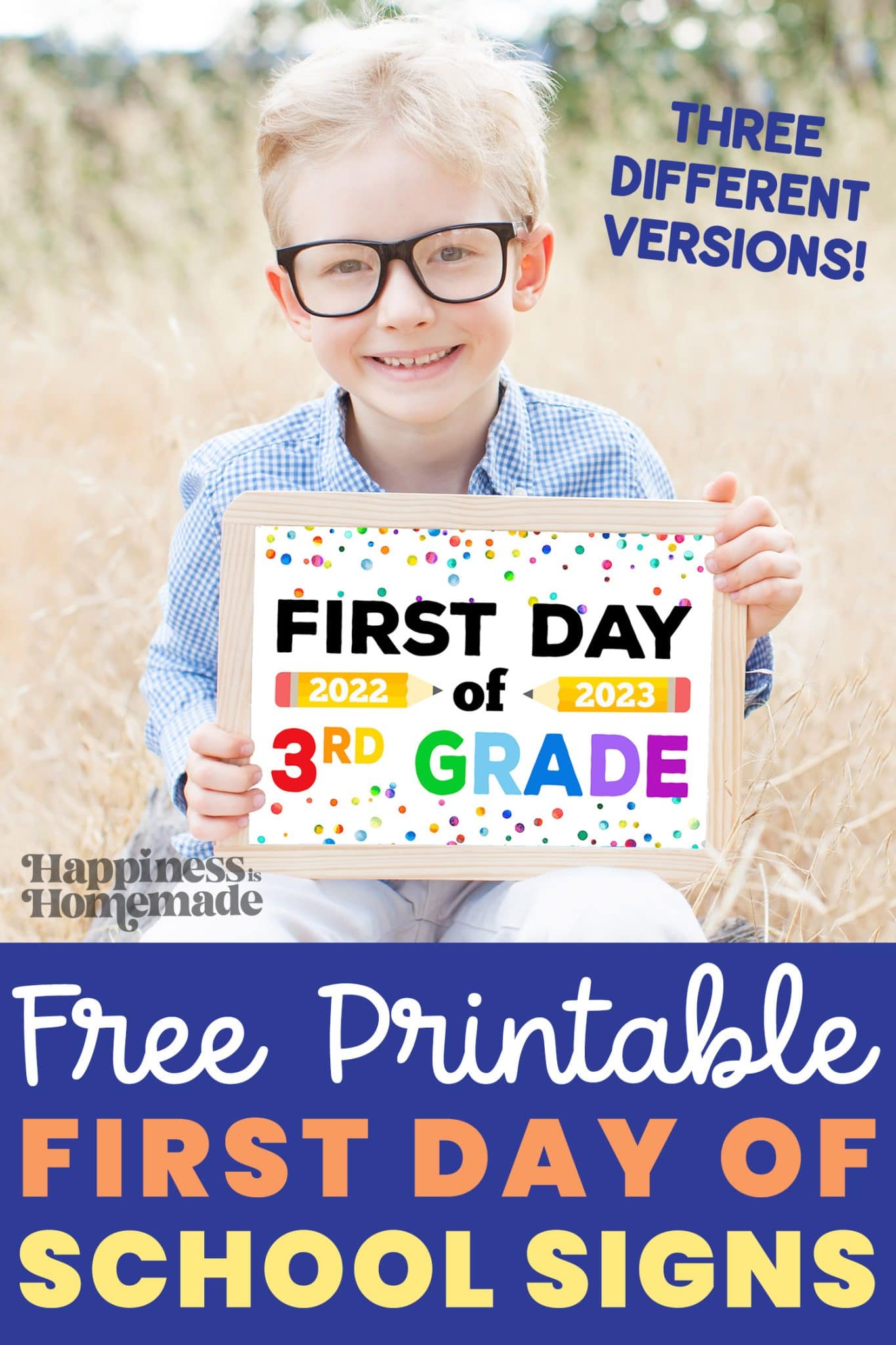 Free Printable First Day of School Signs 2023-24 - Happiness is Homemade