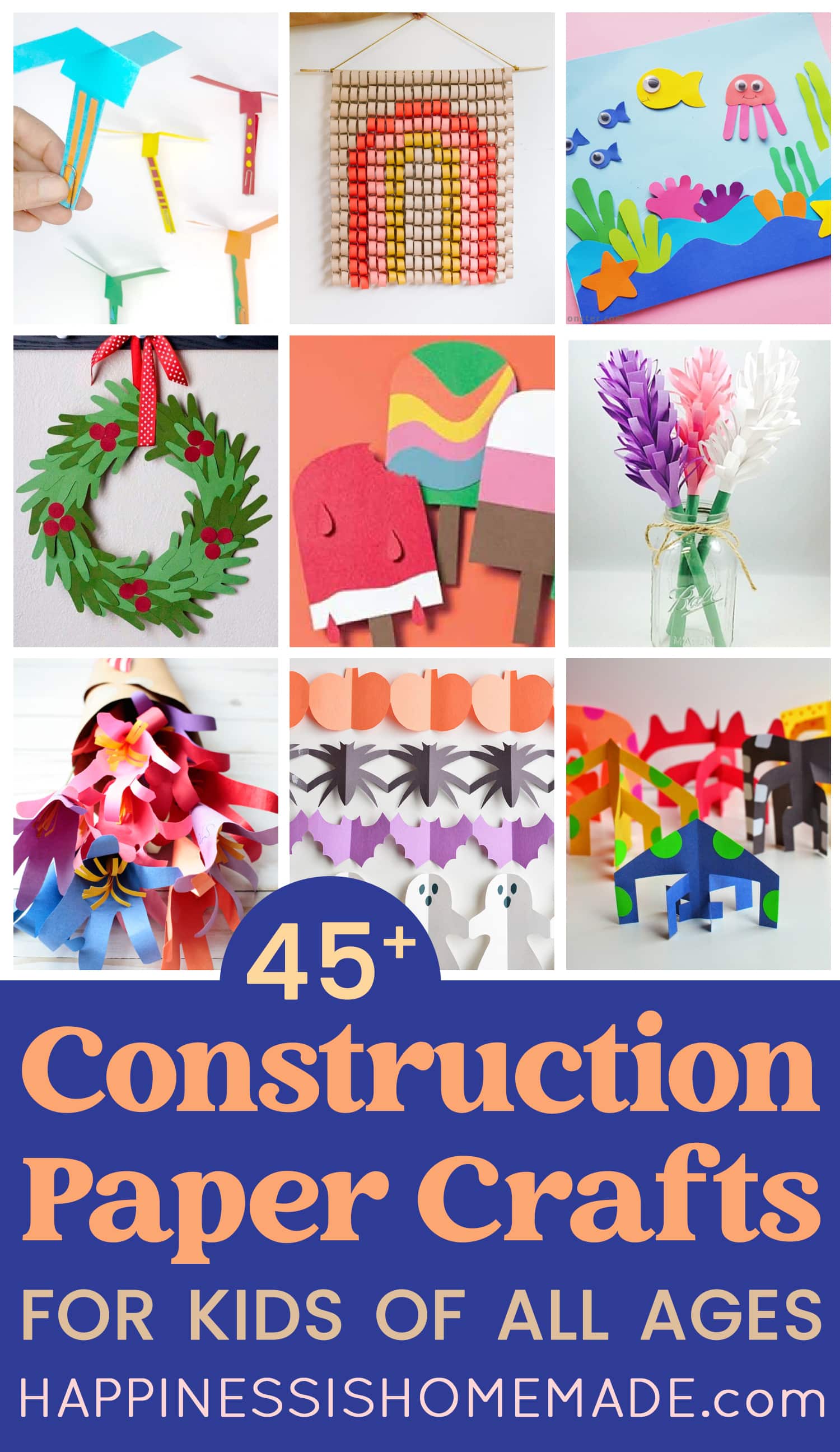 45+ Construction Paper Crafts for Kids - Happiness is Homemade