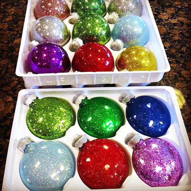 DIY Glitter Snow Ornaments - Two Sisters Crafting