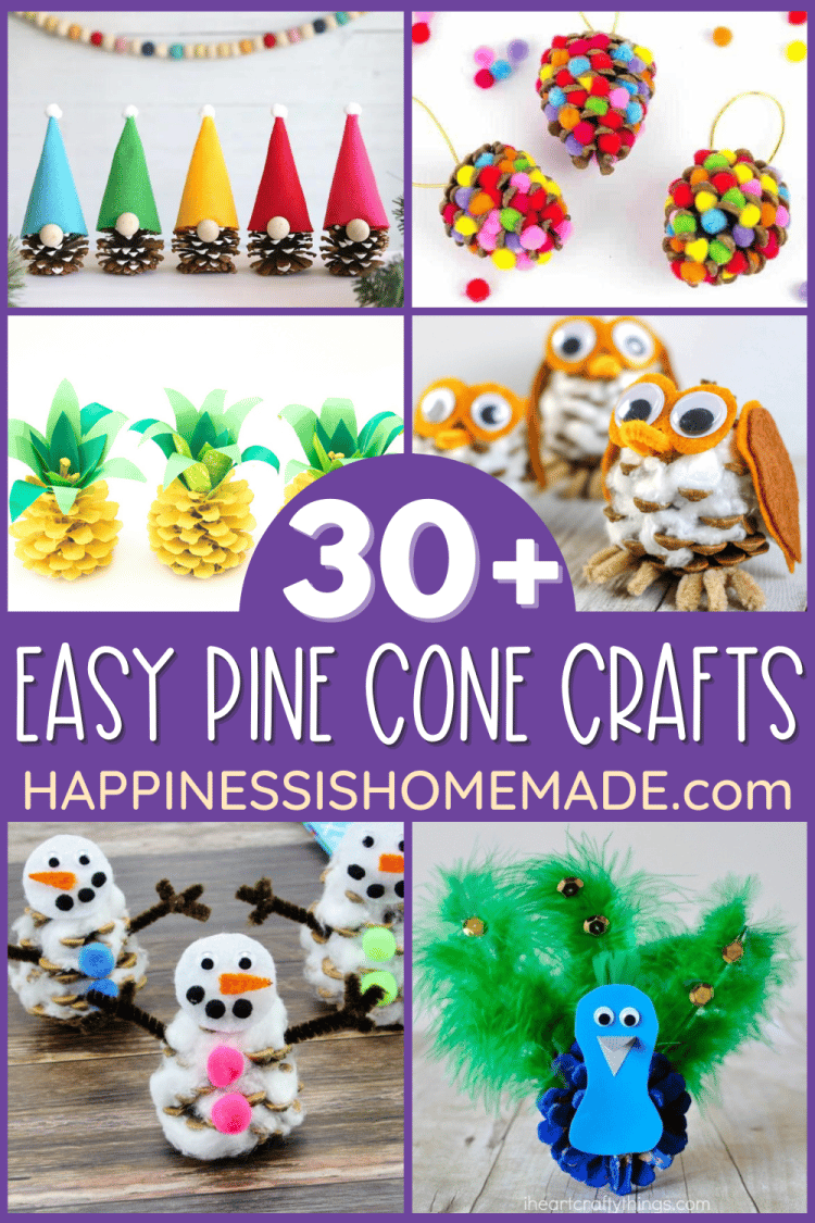 30+ Pine Cone Crafts for Kids & Adults - Happiness is Homemade