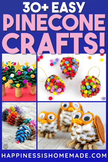 30+ Pine Cone Crafts for Kids & Adults - Happiness is Homemade