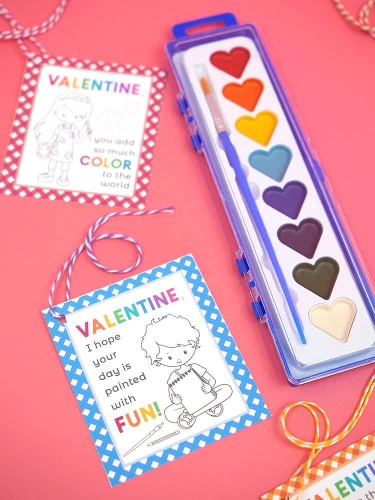 Free Printable Paint Valentines for Kids - Happiness is Homemade