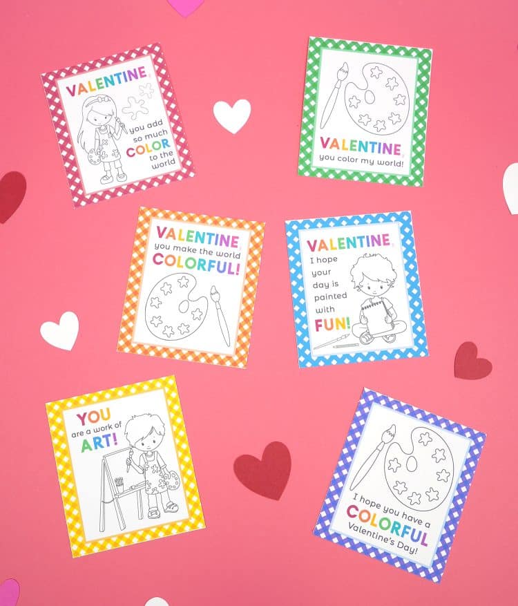 Free Printable Paint Valentines for Kids - Happiness is Homemade