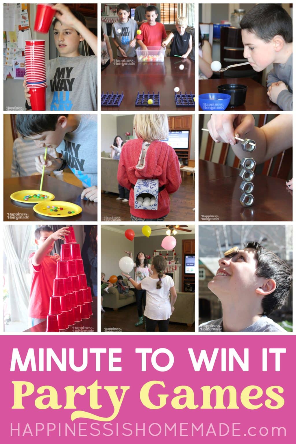 10 Awesome Minute to Win It Games - Happiness is Homemade