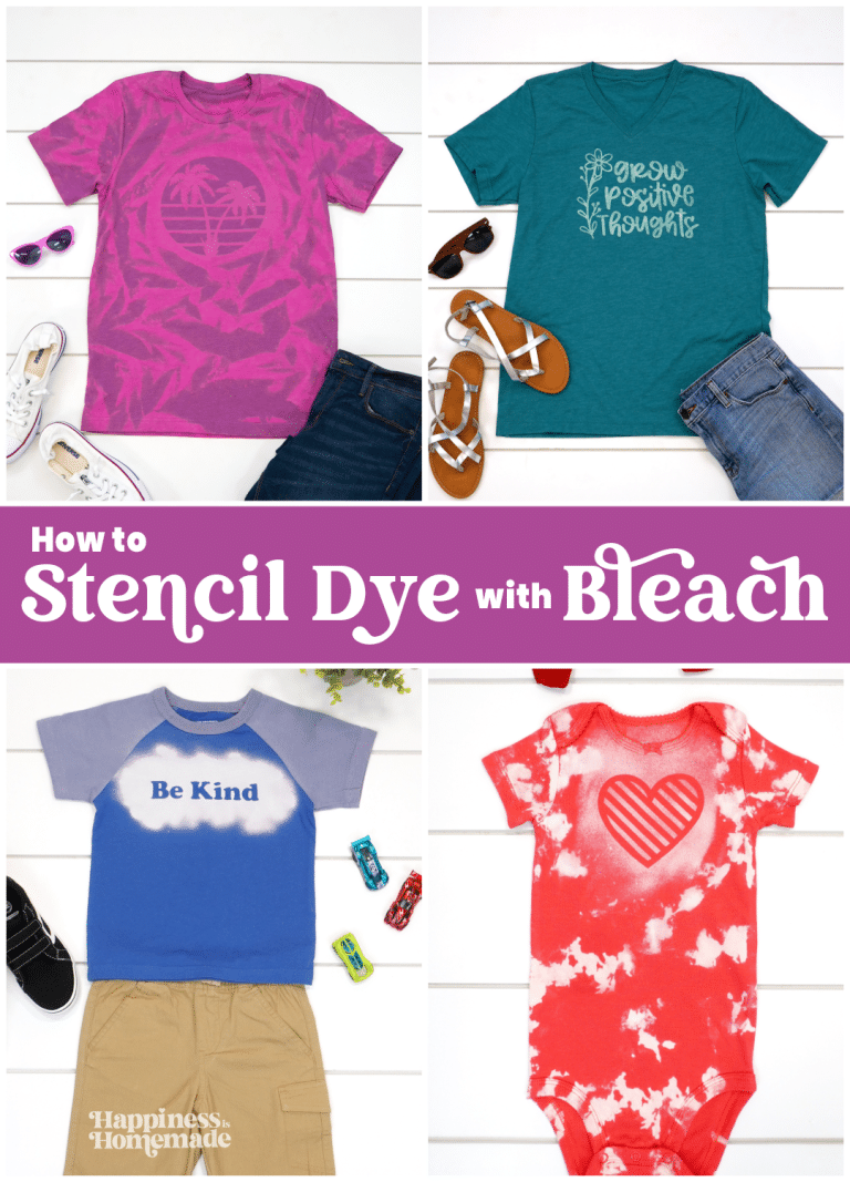 How to Bleach Stencil Shirt Designs - Happiness is Homemade