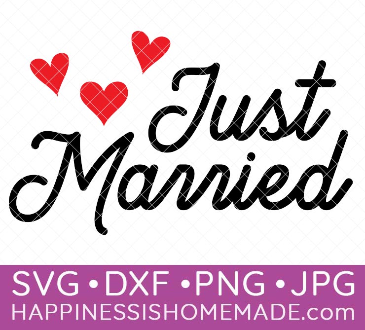 Just Married Hand Lettering For Your Design Royalty Free SVG