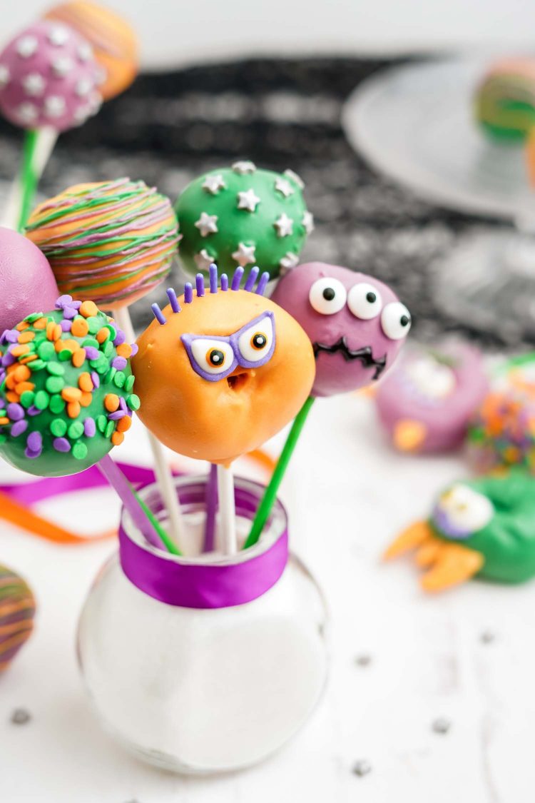 Monster Cake Pops From Donut Holes - Happiness Is Homemade