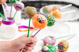 Monster Cake Pops from Donut Holes - Happiness is Homemade