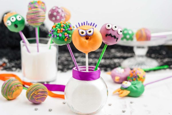 Monster Cake Pops from Donut Holes - Happiness is Homemade