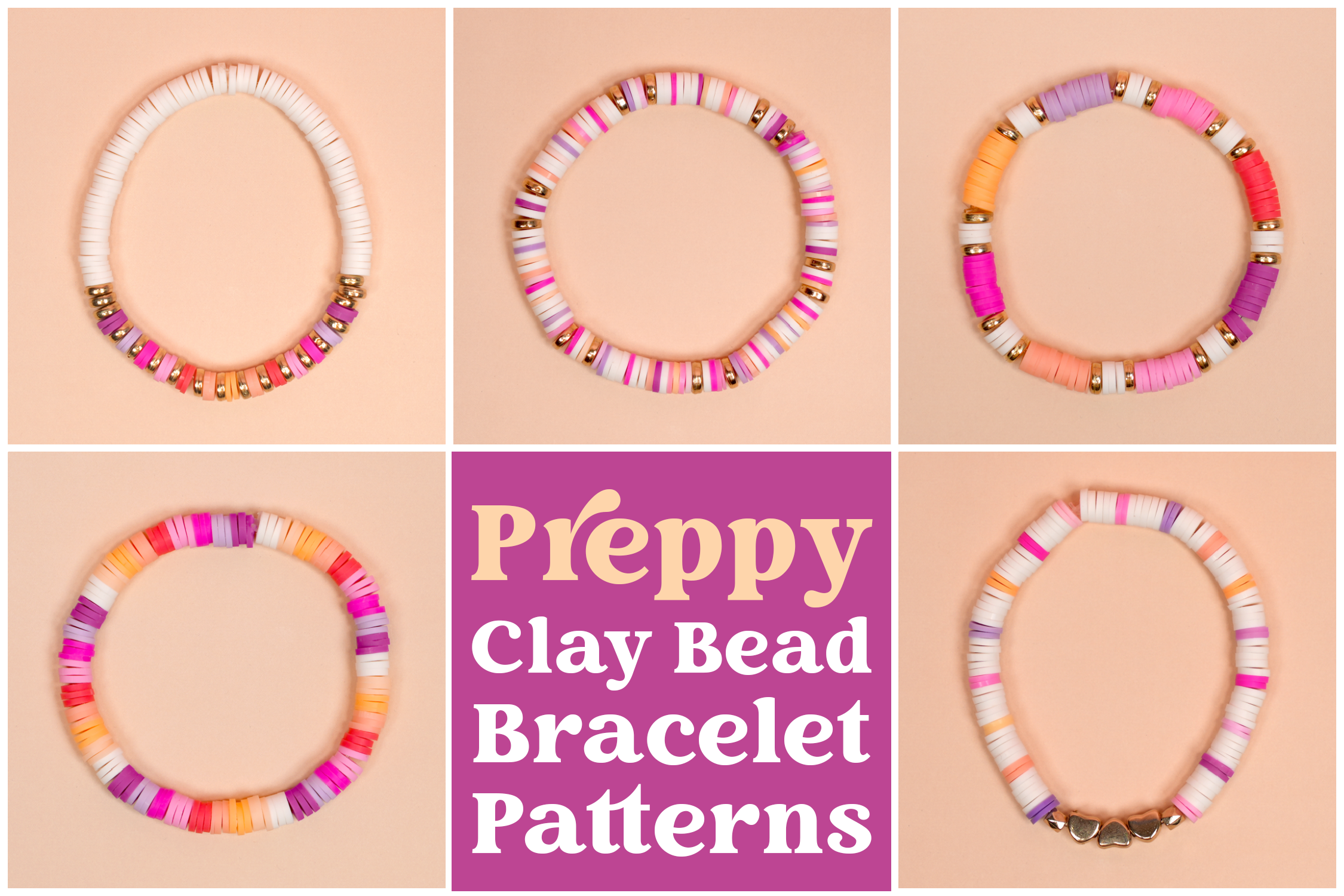 Preppy Clay Bead Bracelets