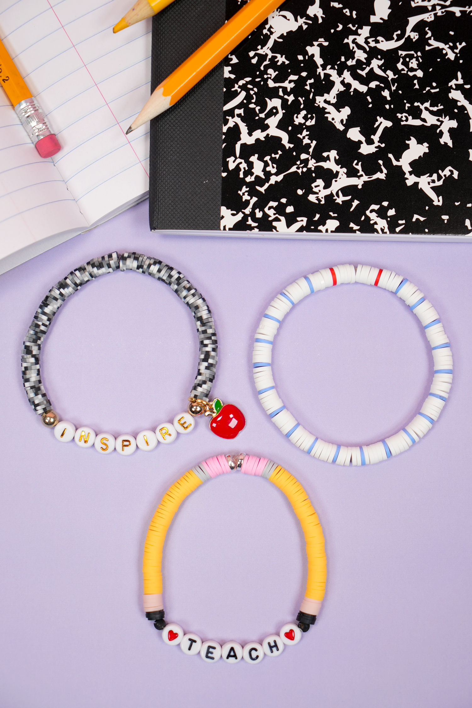 Preppy Solid Clay Beaded Bracelets | Smile & Soul Threads