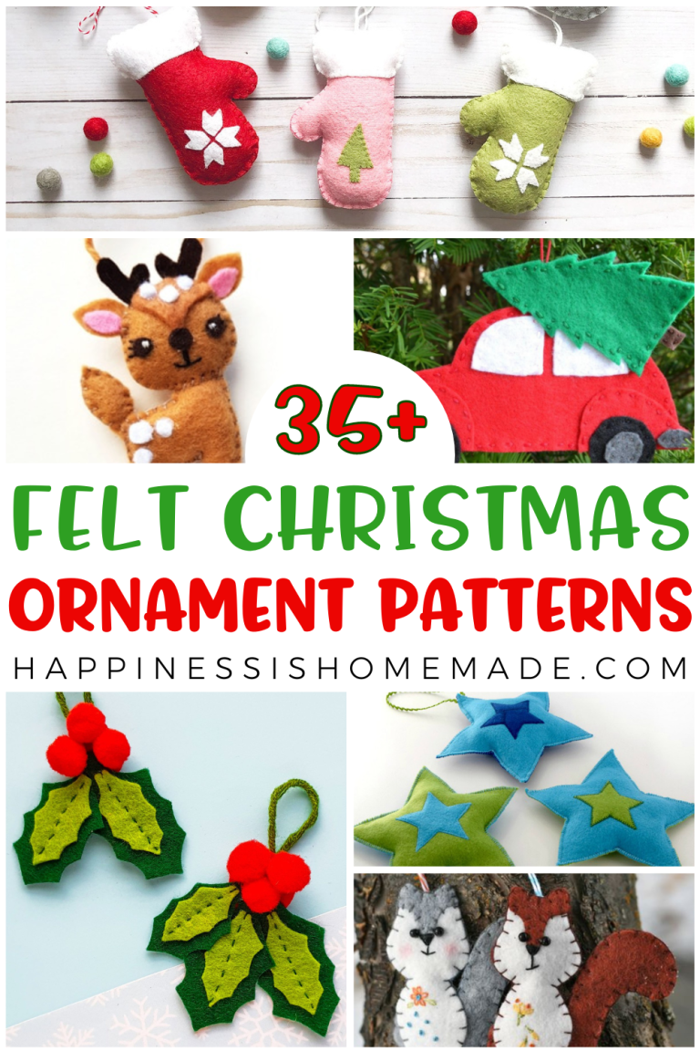 35+ Free Felt Christmas Ornament Patterns - Happiness is Homemade