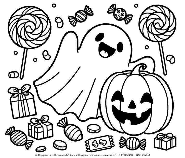 60+ FREE Halloween Coloring Pages for Adults & Kids - Happiness is Homemade