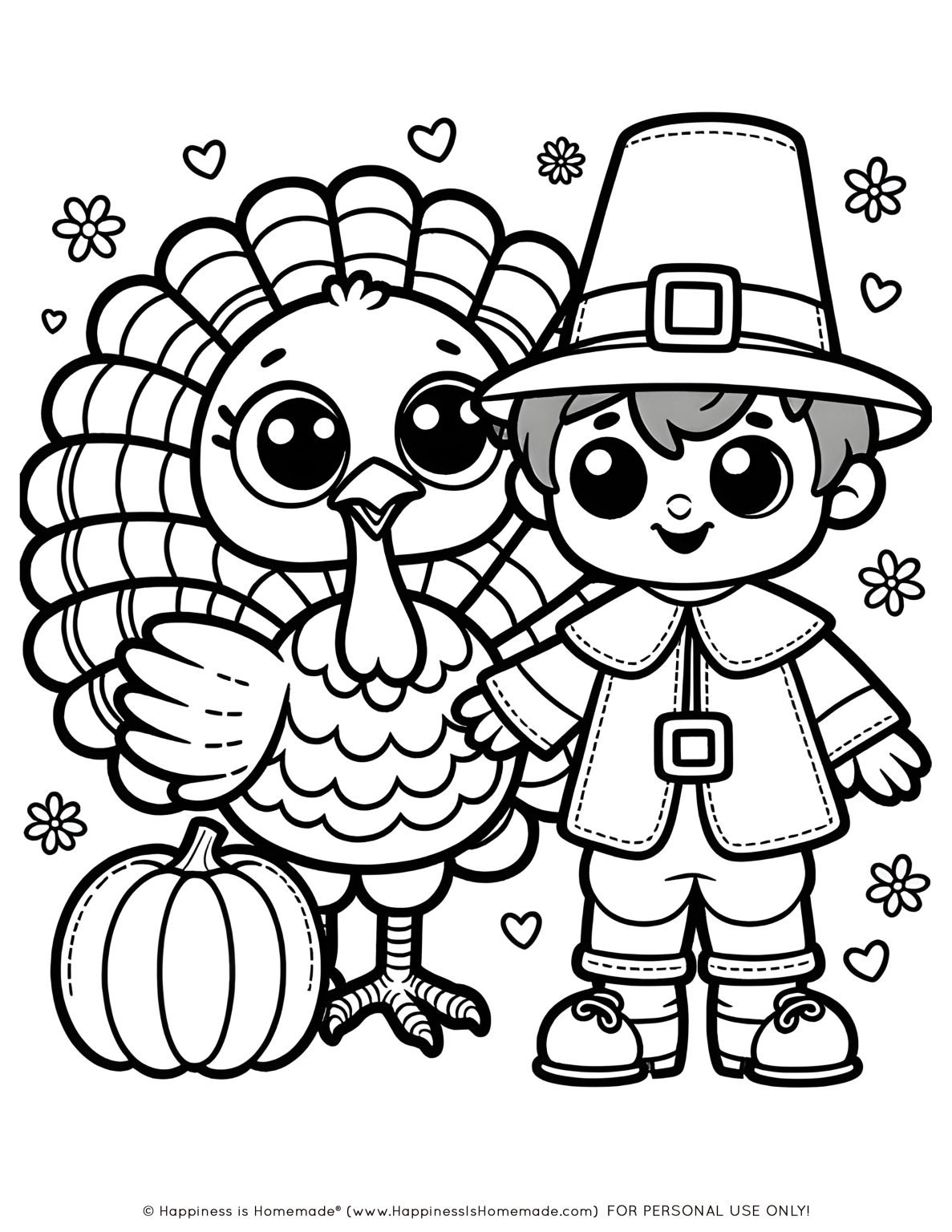 60+ FREE Thanksgiving Coloring Pages for Adults & Kids - Happiness is ...