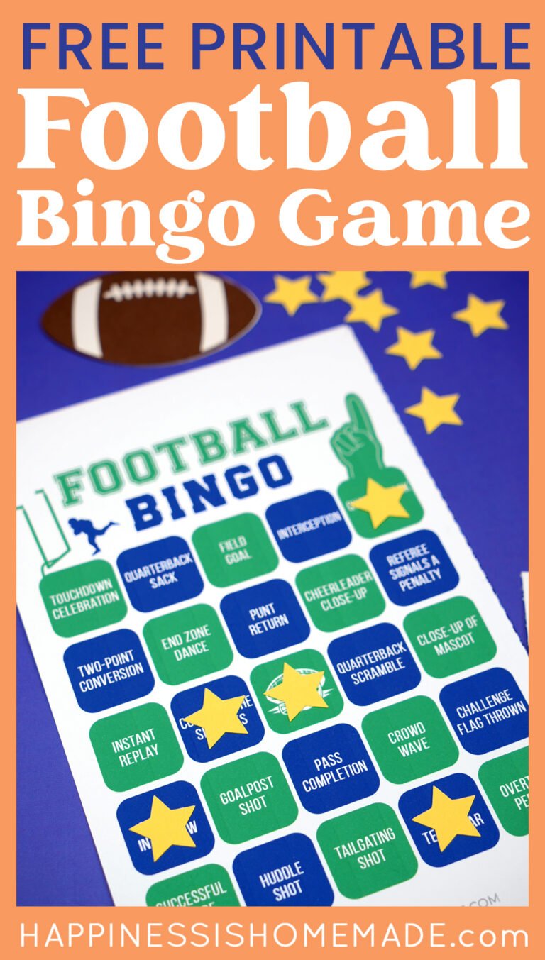 Free Printable Football Bingo Game Cards - Happiness is Homemade