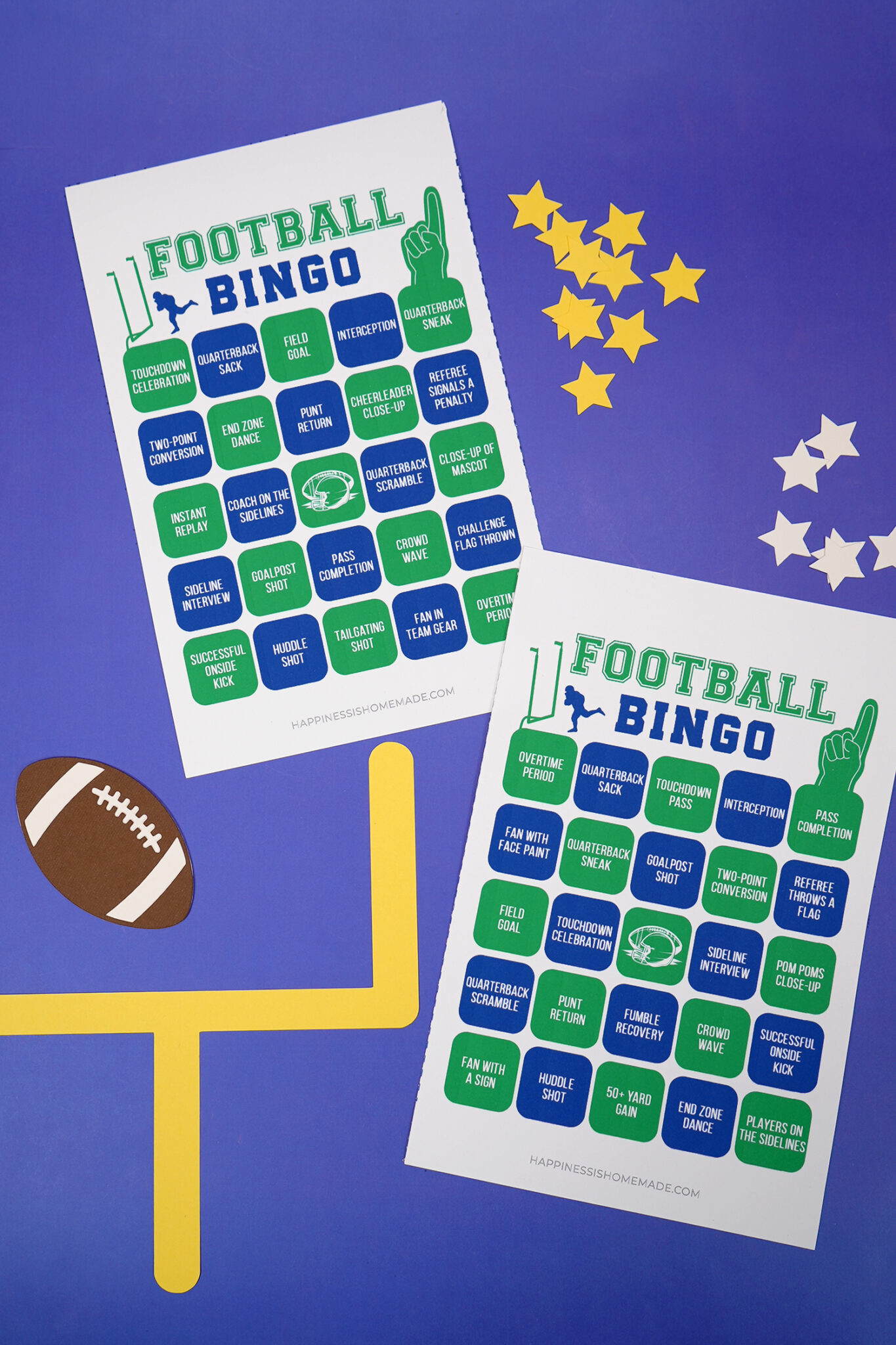 Free Printable Football Bingo Game Cards - Happiness is Homemade