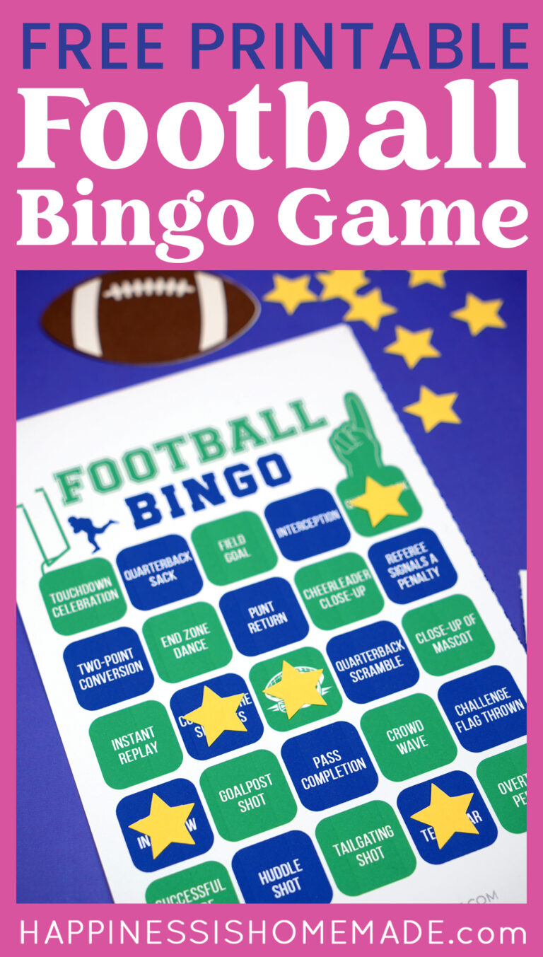 Free Printable Football Bingo Game Cards - Happiness is Homemade