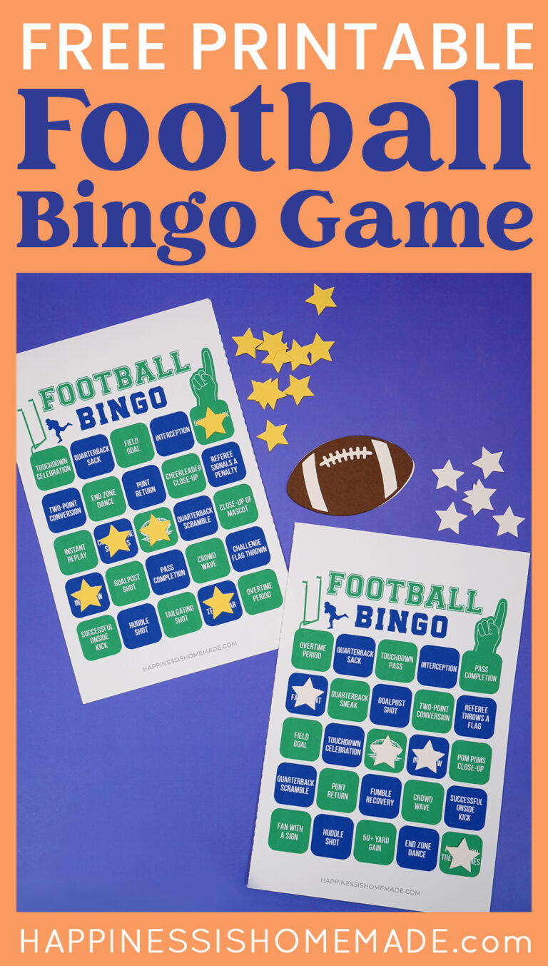 Free Printable Football Bingo Game Cards - Happiness Is Homemade