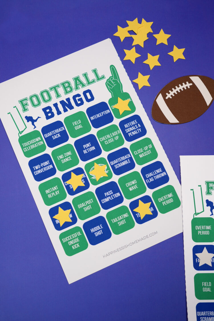 Free Printable Football Bingo Game Cards - Happiness is Homemade