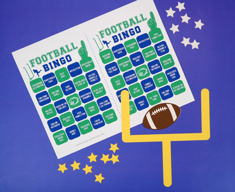 Free Printable Football Bingo Game Cards - Happiness is Homemade