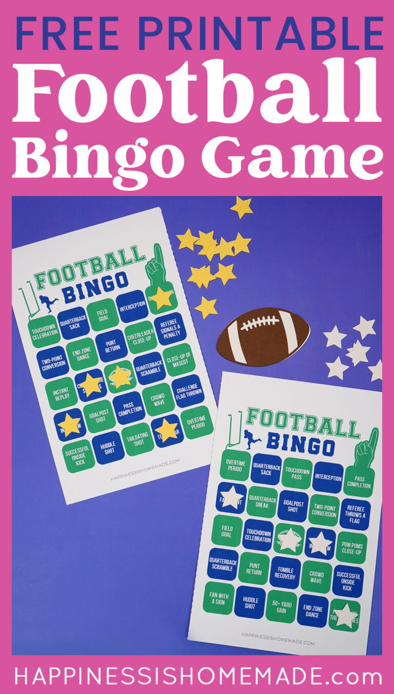 Free Printable Football Bingo Game Cards - Happiness is Homemade