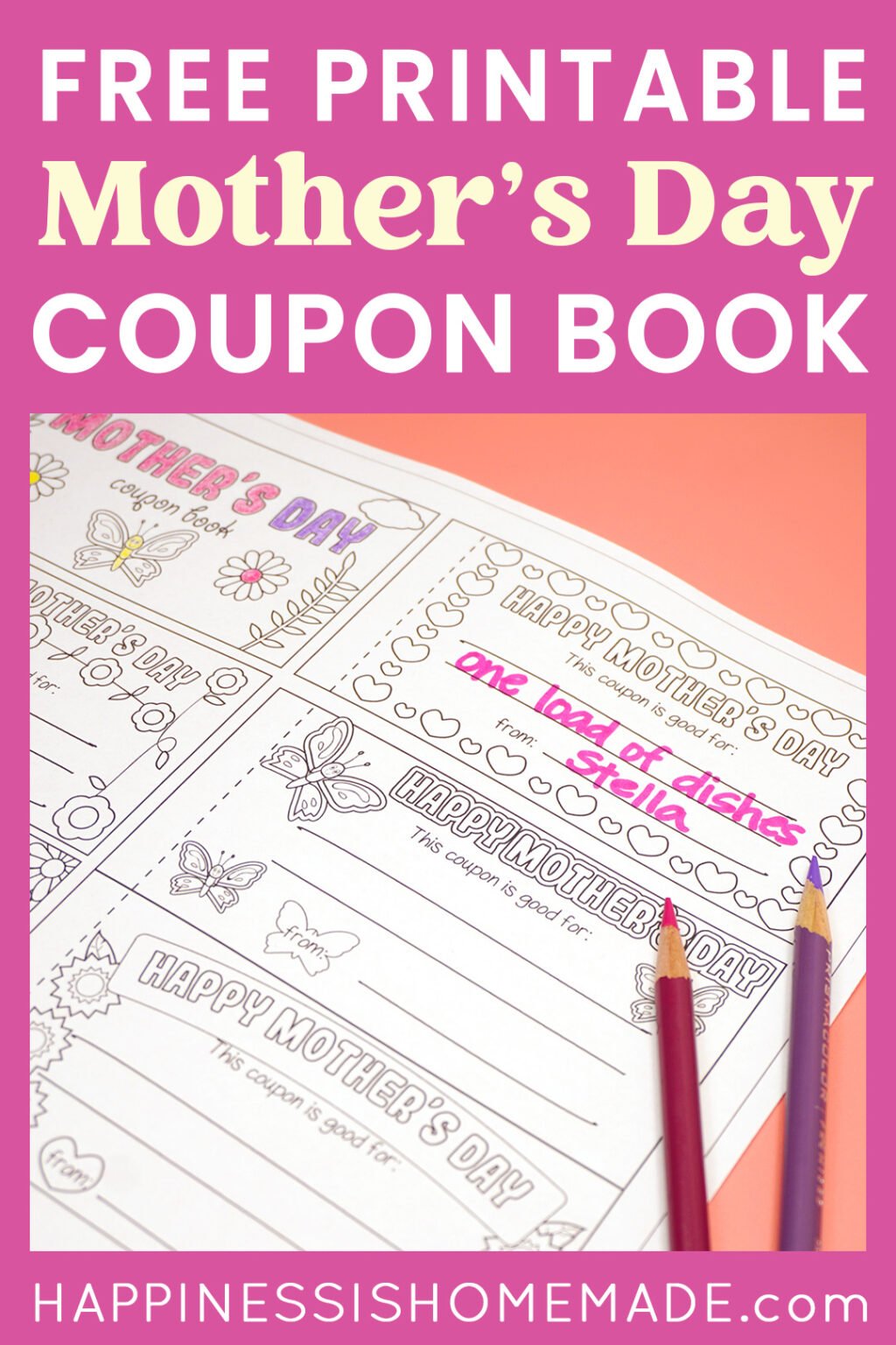 Free Printable Mother's Day Coupons - Happiness is Homemade