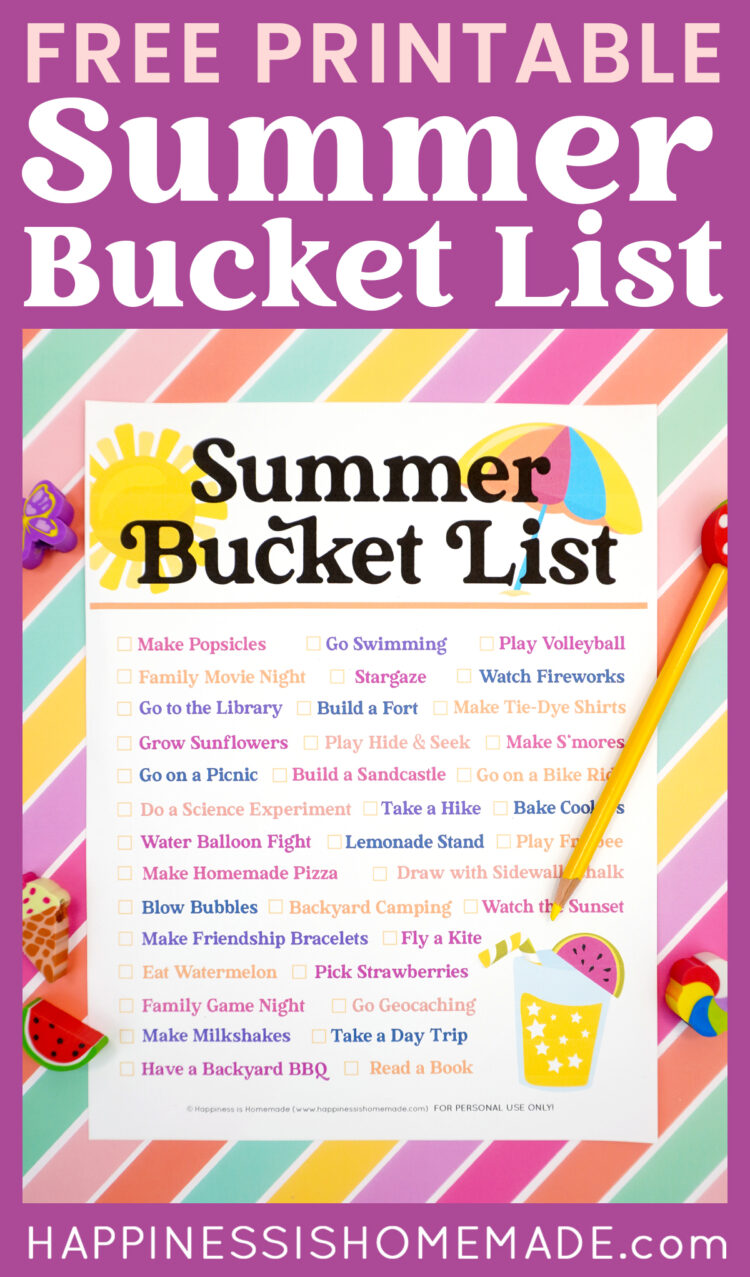 Summer Bucket List Printable - Happiness is Homemade