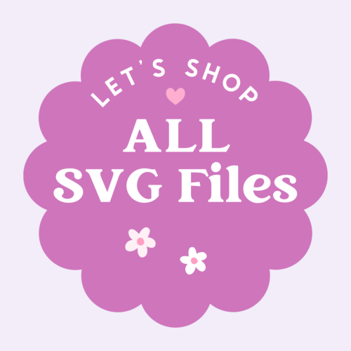 "Let's Shop All SVG Files" graphic on purple background