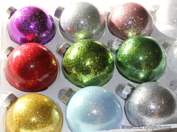 Pour-Painted Christmas Ornaments With Clear Ornaments - Happy