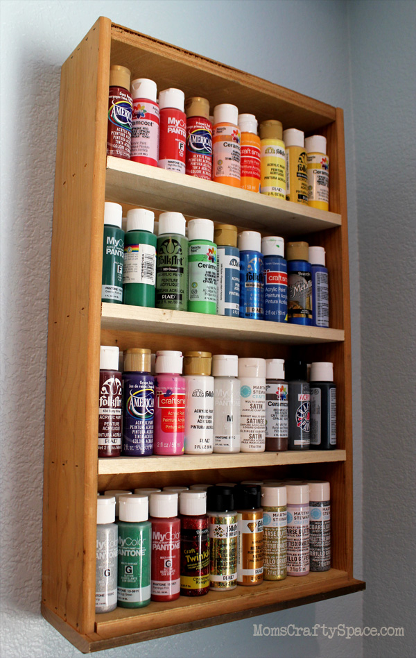 DIY Paint Storage Shelves - Houseful of Handmade
