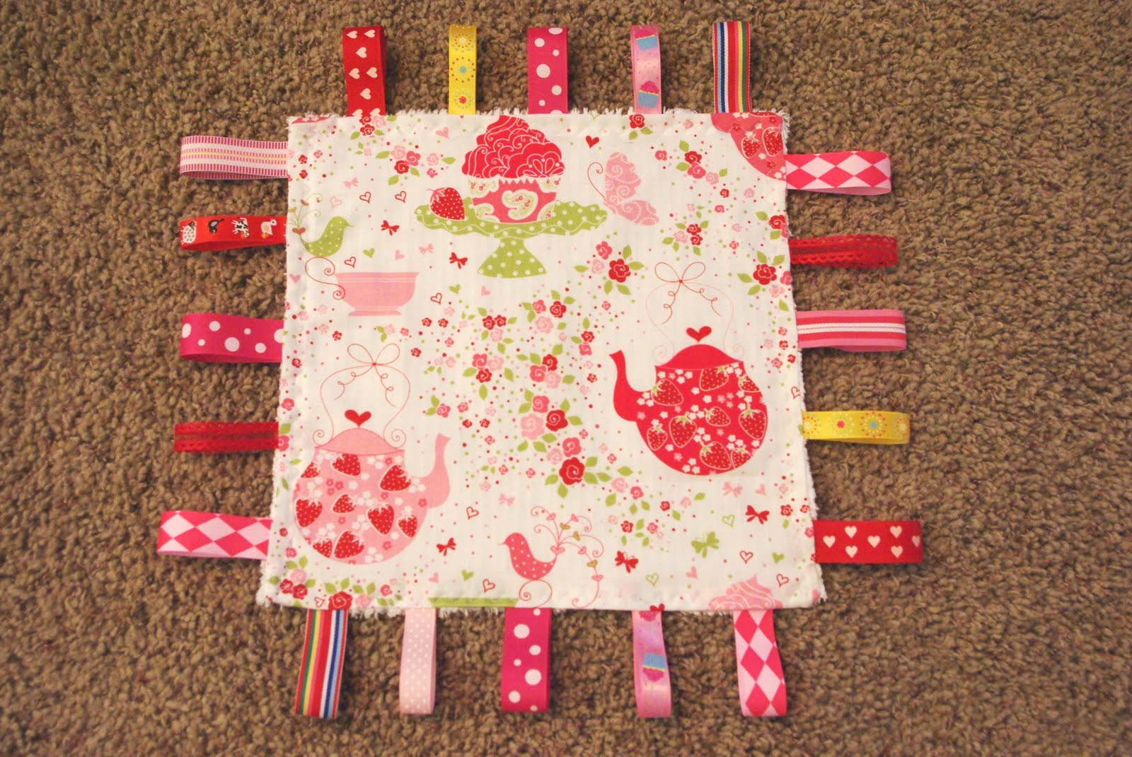Baby Ribbon Tag Blanket Tutorial Happiness Is Homemade